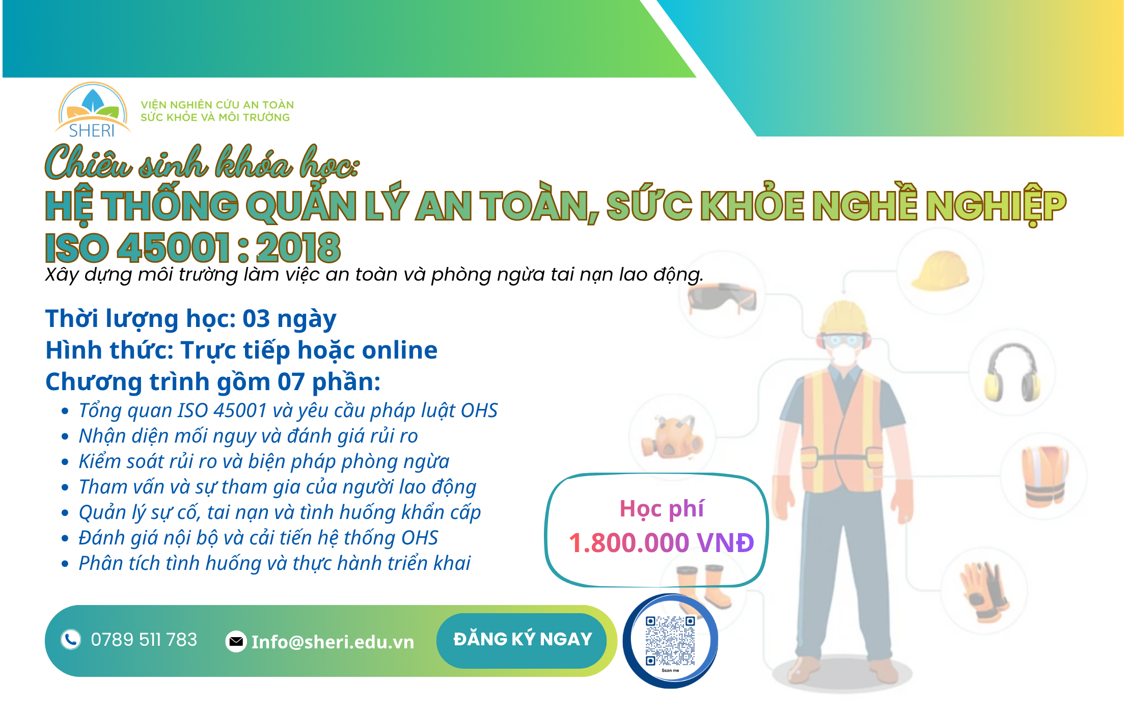 Hệ thống quản lý an toàn, sức khỏe nghề nghiệp ISO 45001:2018